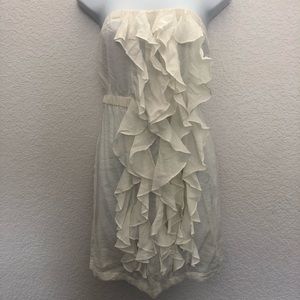 Off white summer strapless dress